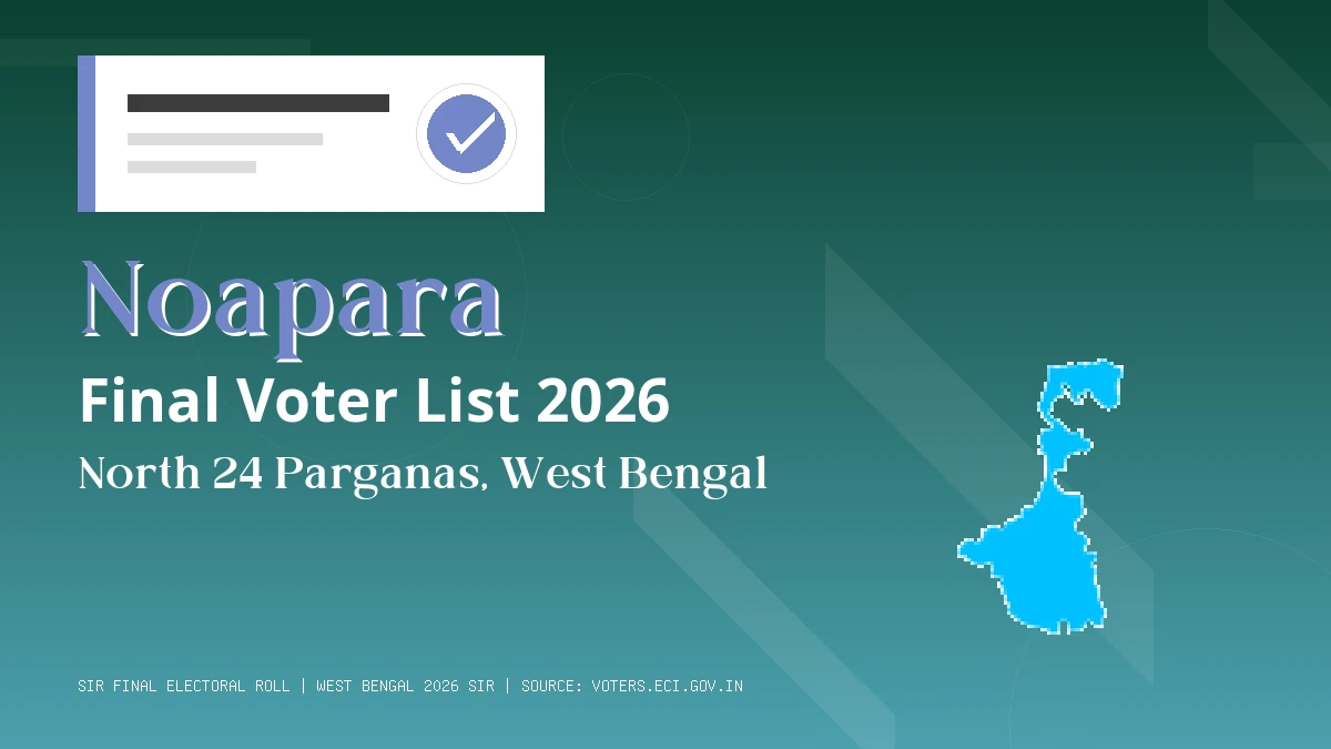 Noapara Final Voter List 2026 West Bengal