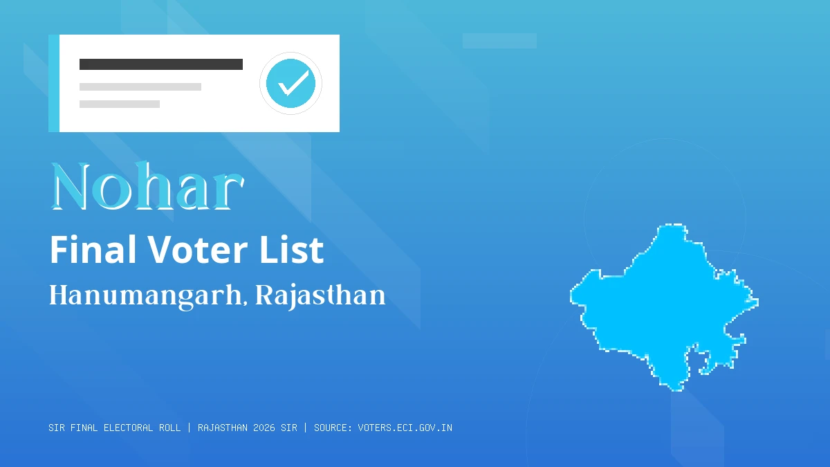 Nohar Final Voter List Rajasthan