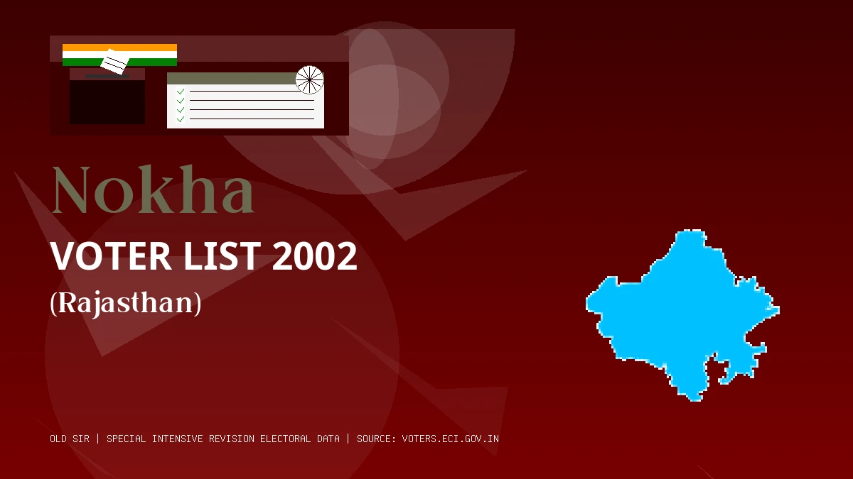 Nokha Voter List 2002 PDF Download Rajasthan