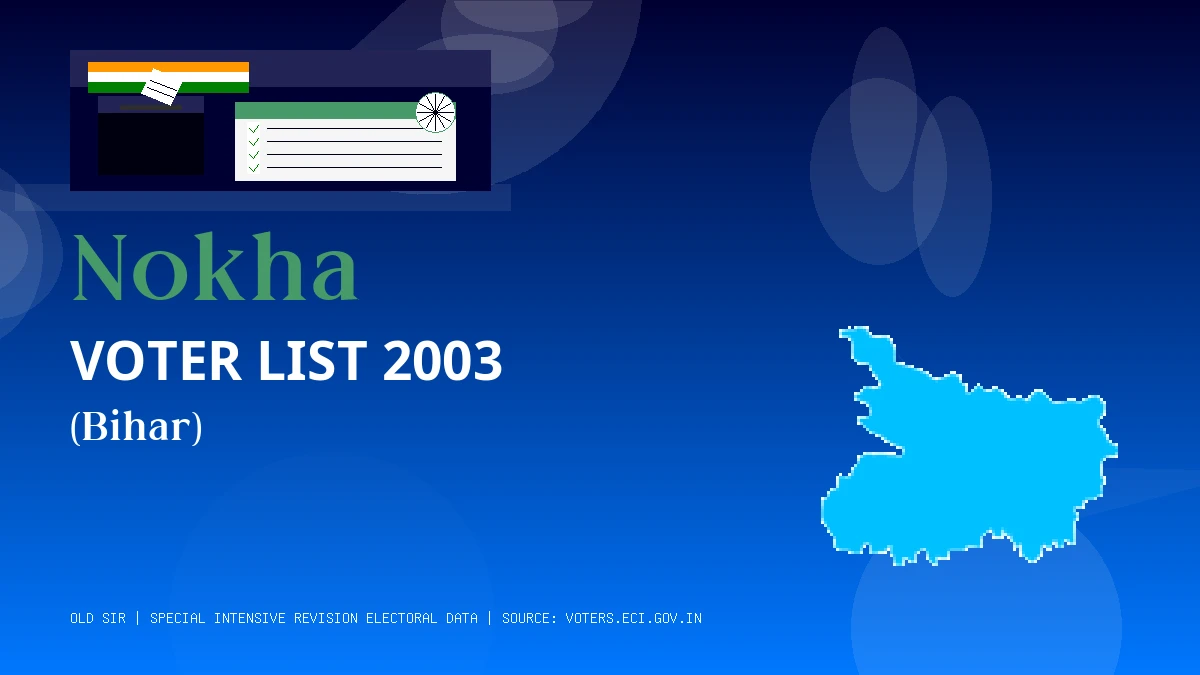 Nokha Voter List 2003 PDF Download Bihar