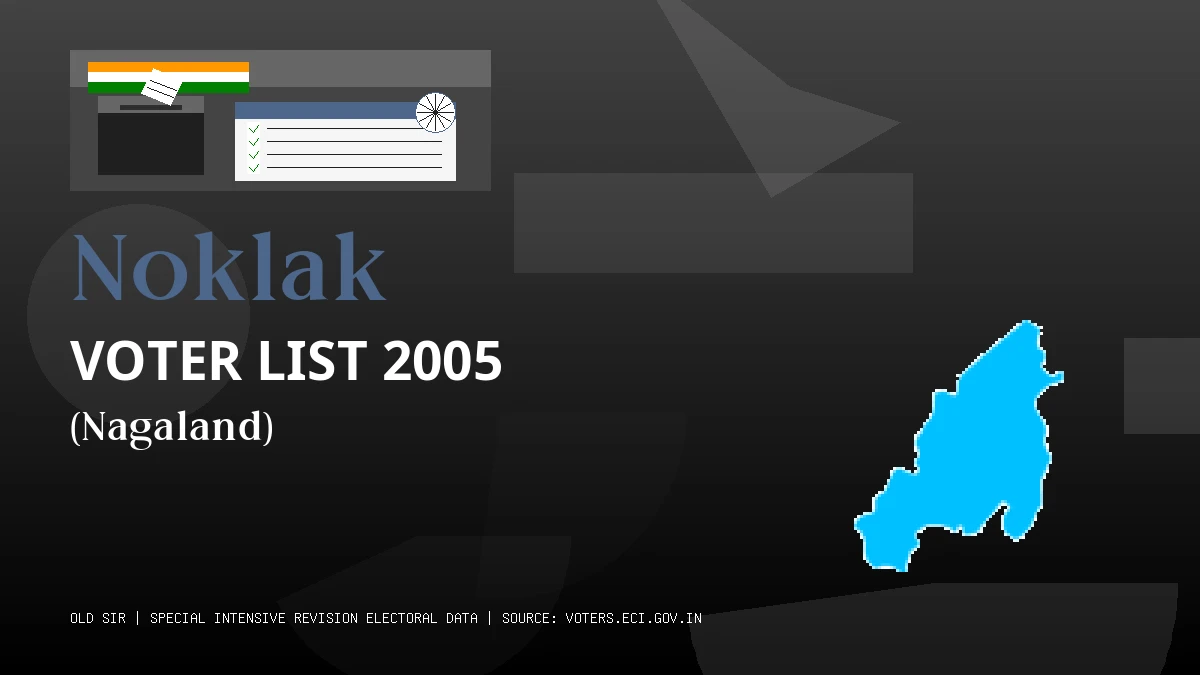 Noklak Voter List 2005 PDF Download Nagaland