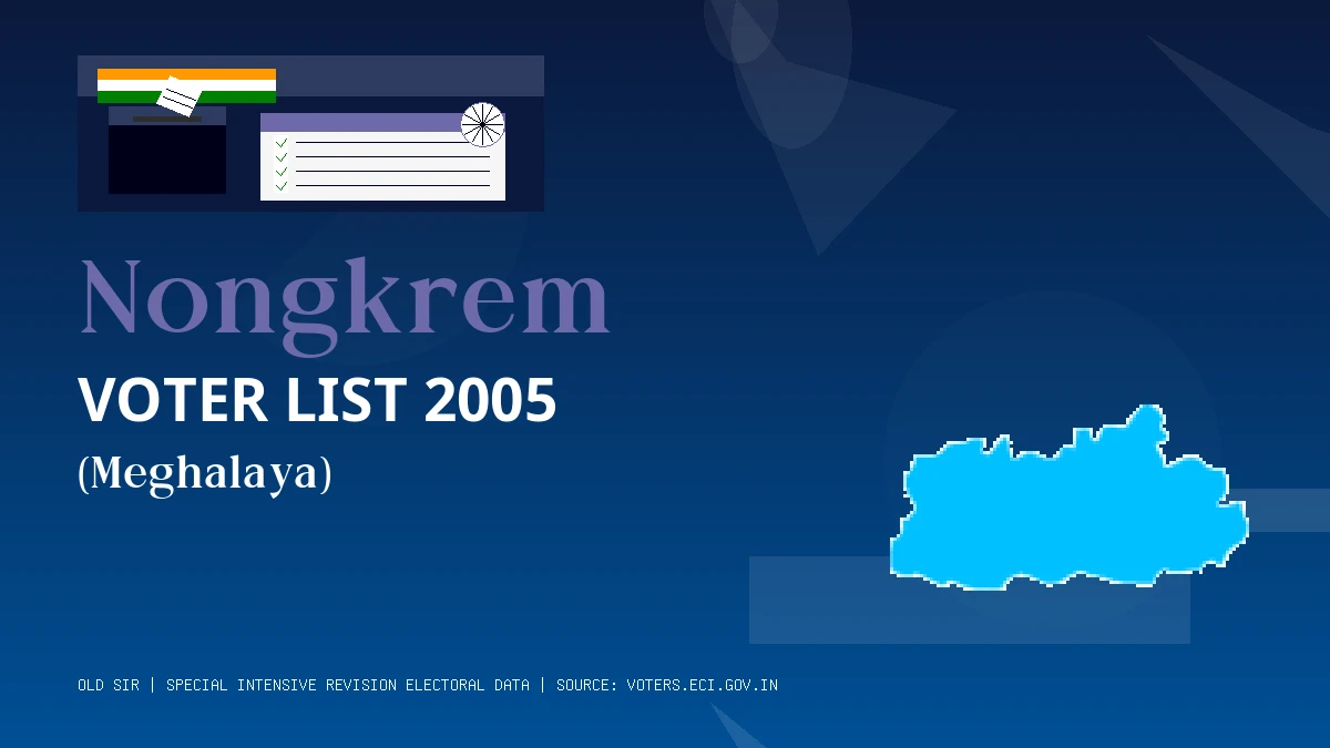 Nongkrem Voter List 2005 PDF Download Meghalaya