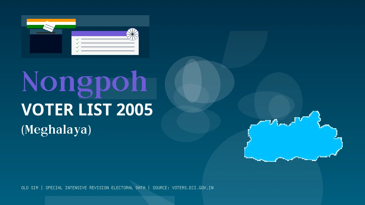 Nongpoh Voter List 2005 PDF Download Meghalaya