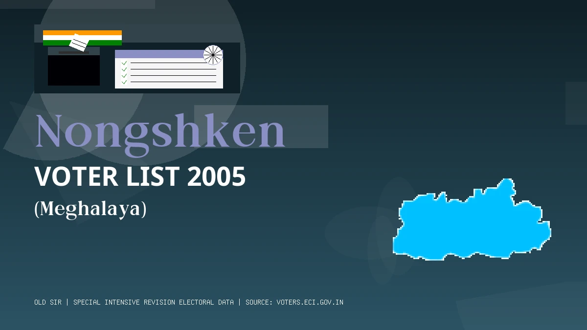 Nongshken Voter List 2005 PDF Download Meghalaya
