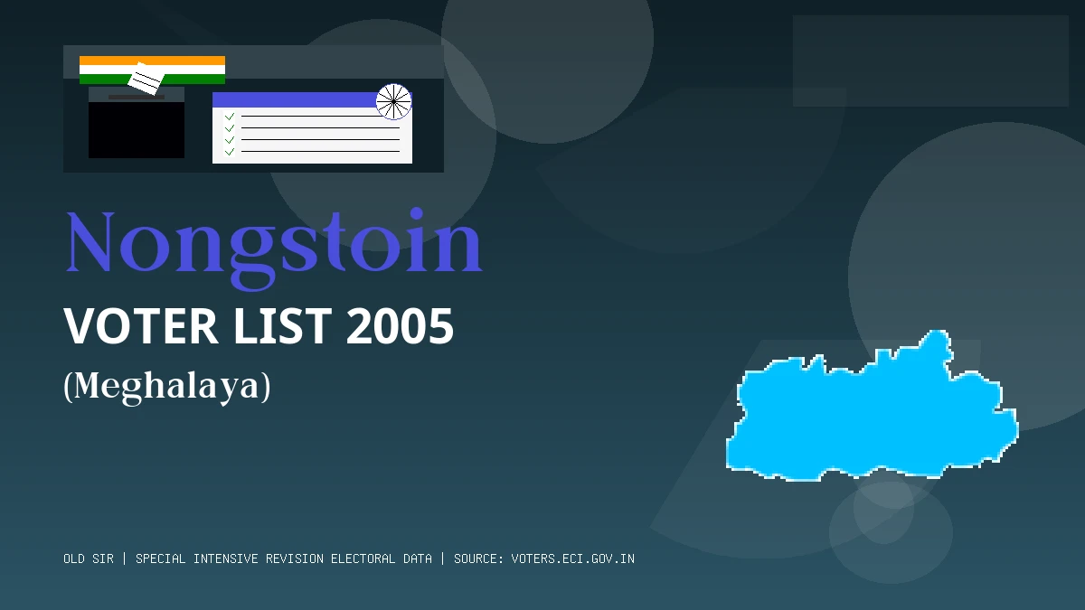 Nongstoin Voter List 2005 PDF Download Meghalaya