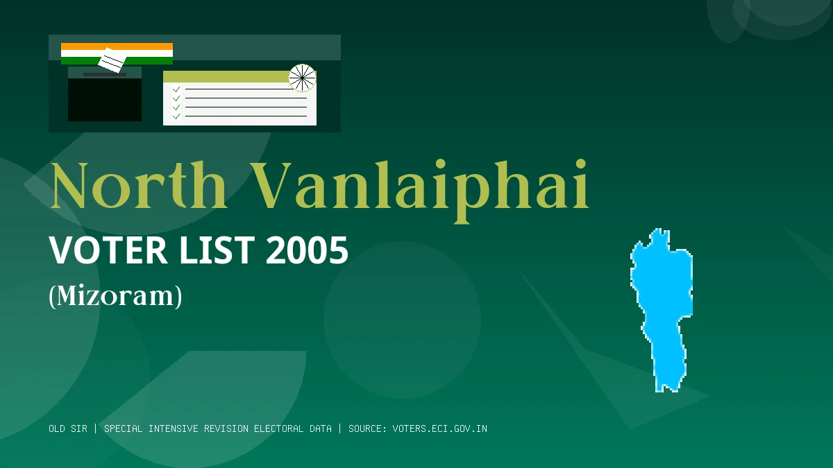 North Vanlaiphai Voter List 2005 PDF Download Mizoram