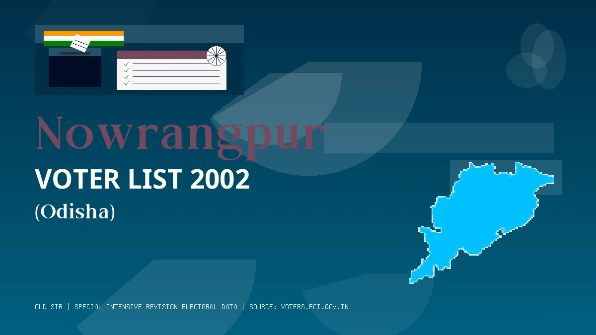 Nowrangpur Voter List 2002 PDF Download Odisha