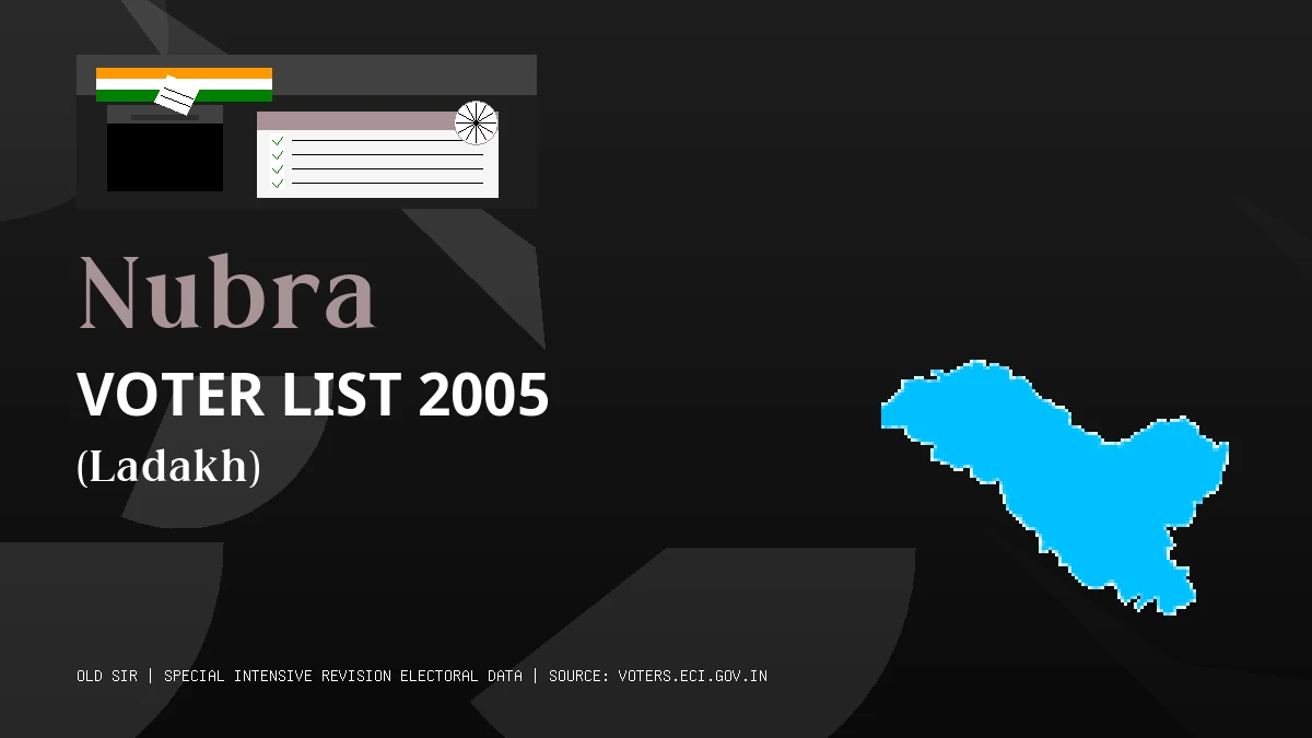 Nubra Voter List 2005 PDF Download Ladakh