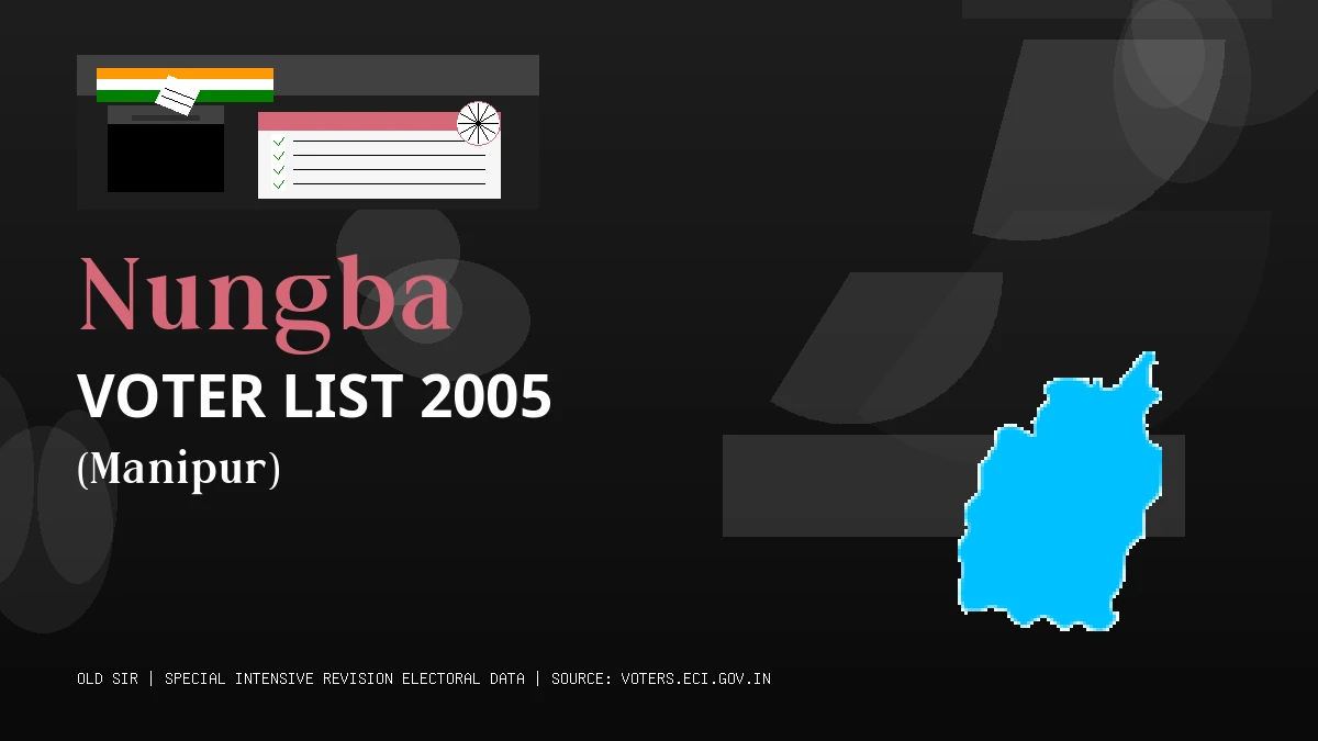 Nungba Voter List 2005 PDF Download Manipur