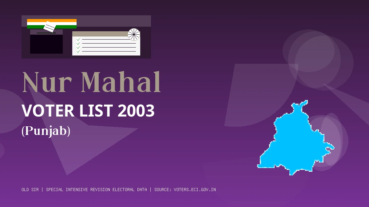 Nur Mahal Voter List 2003 PDF Download Punjab