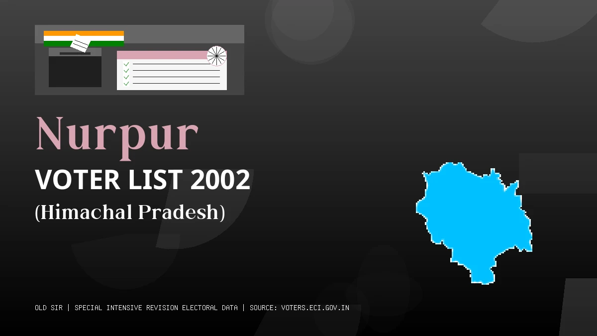 Nurpur Voter List 2002 PDF Download Himachal Pradesh