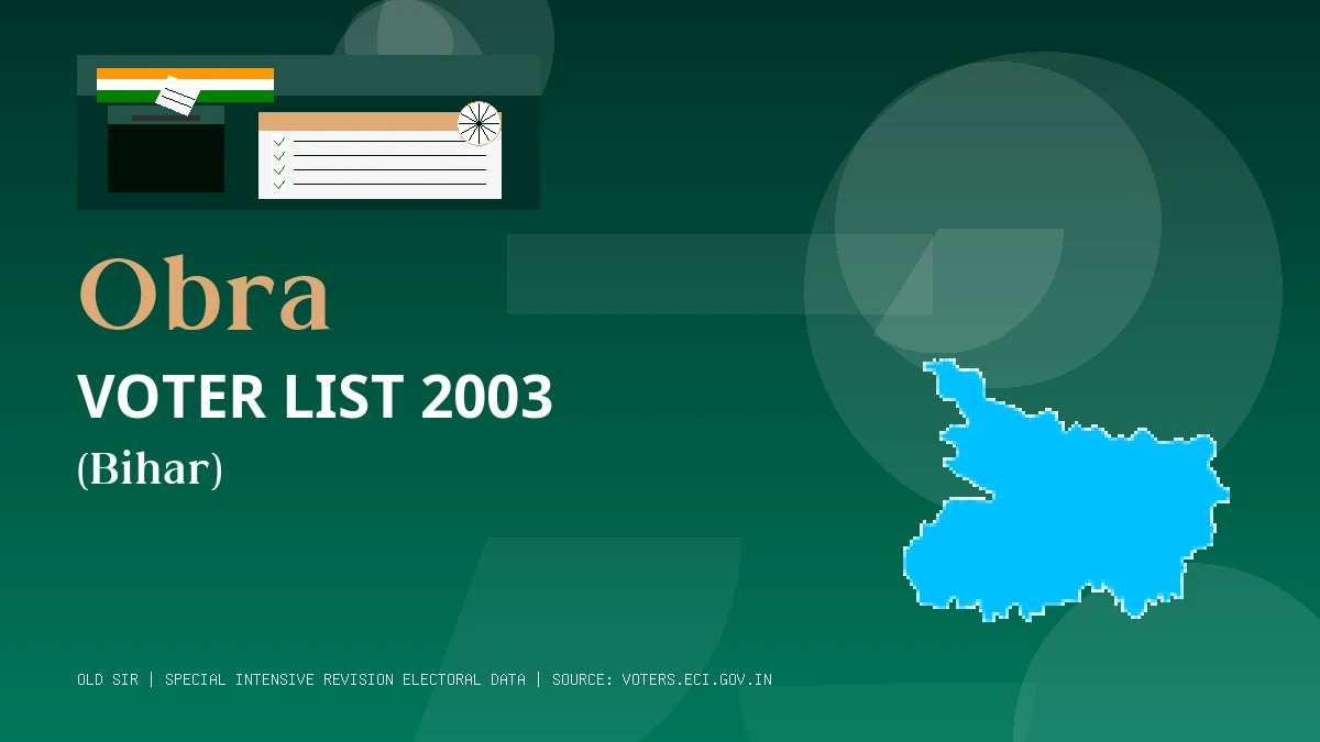 Obra Voter List 2003 PDF Download Bihar