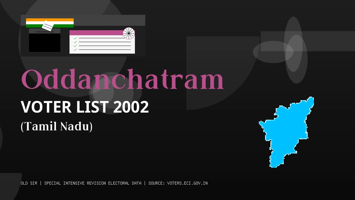 Oddanchatram Voter List 2002 PDF Download Tamil Nadu