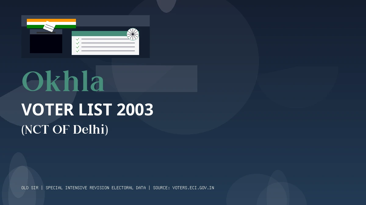 Okhla Voter List 2003 PDF Download NCT OF Delhi
