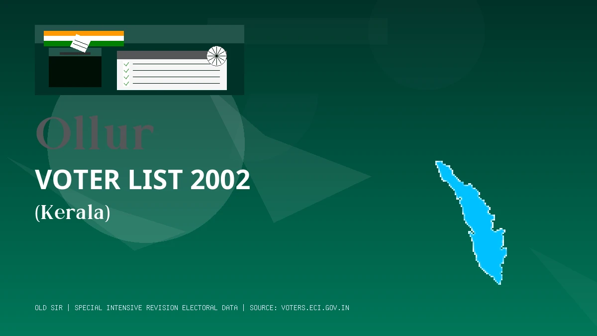 Ollur Voter List 2002 PDF Download Kerala