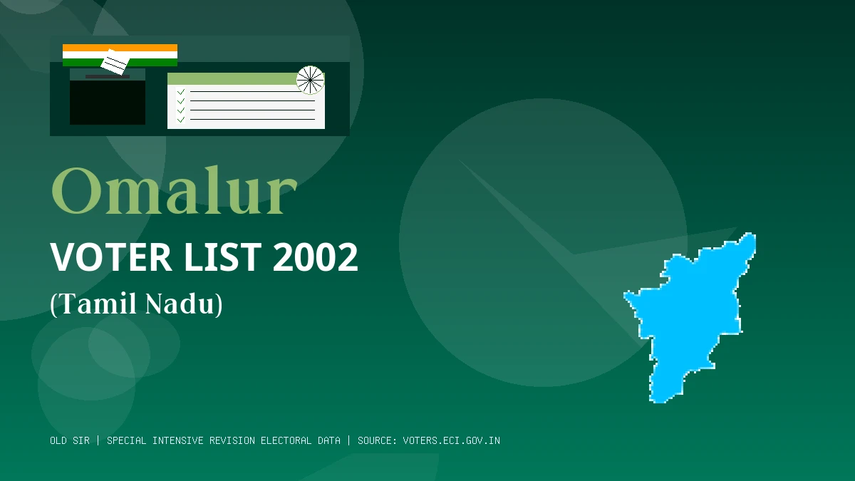 Omalur Voter List 2002 PDF Download Tamil Nadu