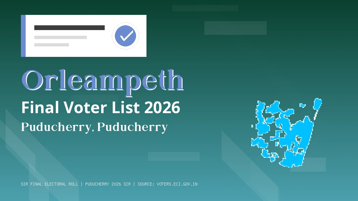 Orleampeth Final Voter List 2026 Puducherry