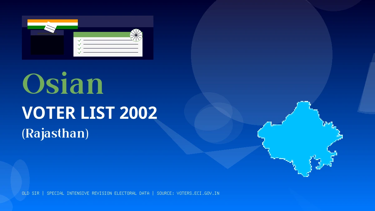 Osian Voter List 2002 PDF Download Rajasthan
