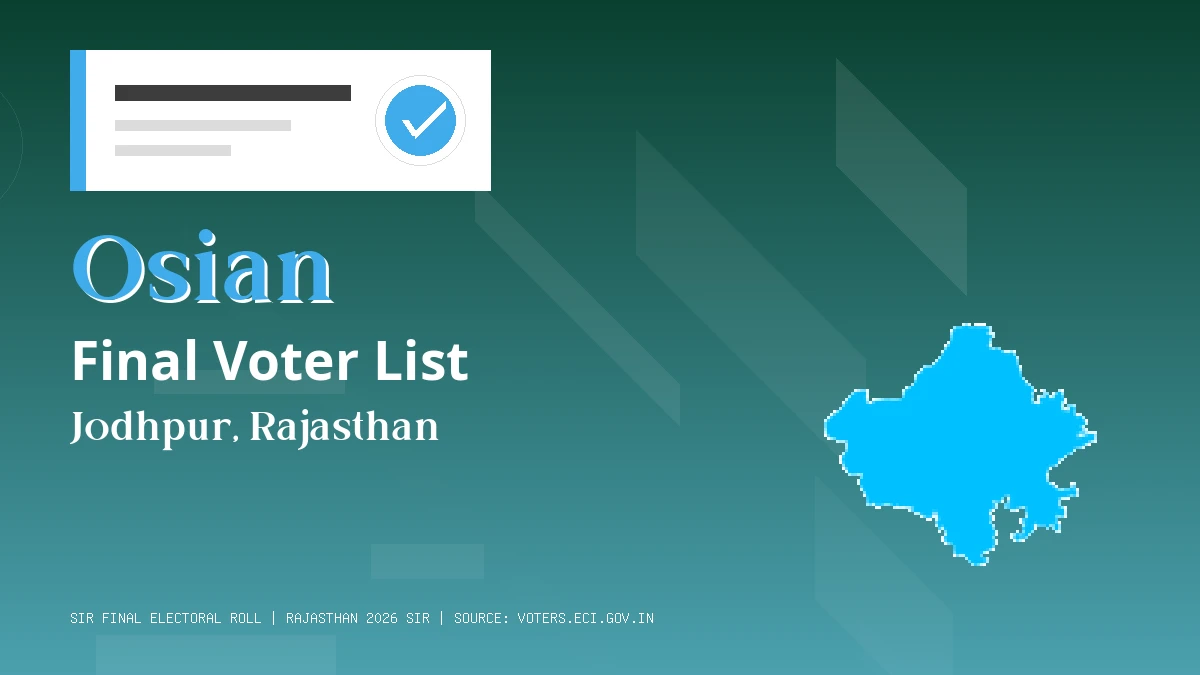 Osian Final Voter List Rajasthan