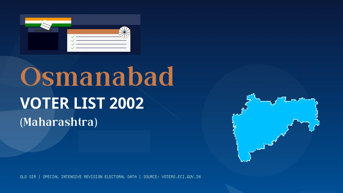 Osmanabad Voter List 2002 PDF Download Maharashtra