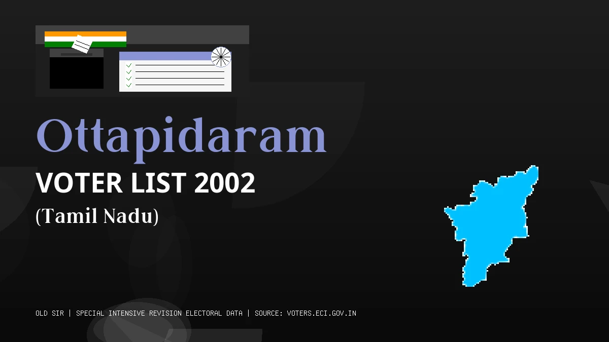 Ottapidaram Voter List 2002 PDF Download Tamil Nadu