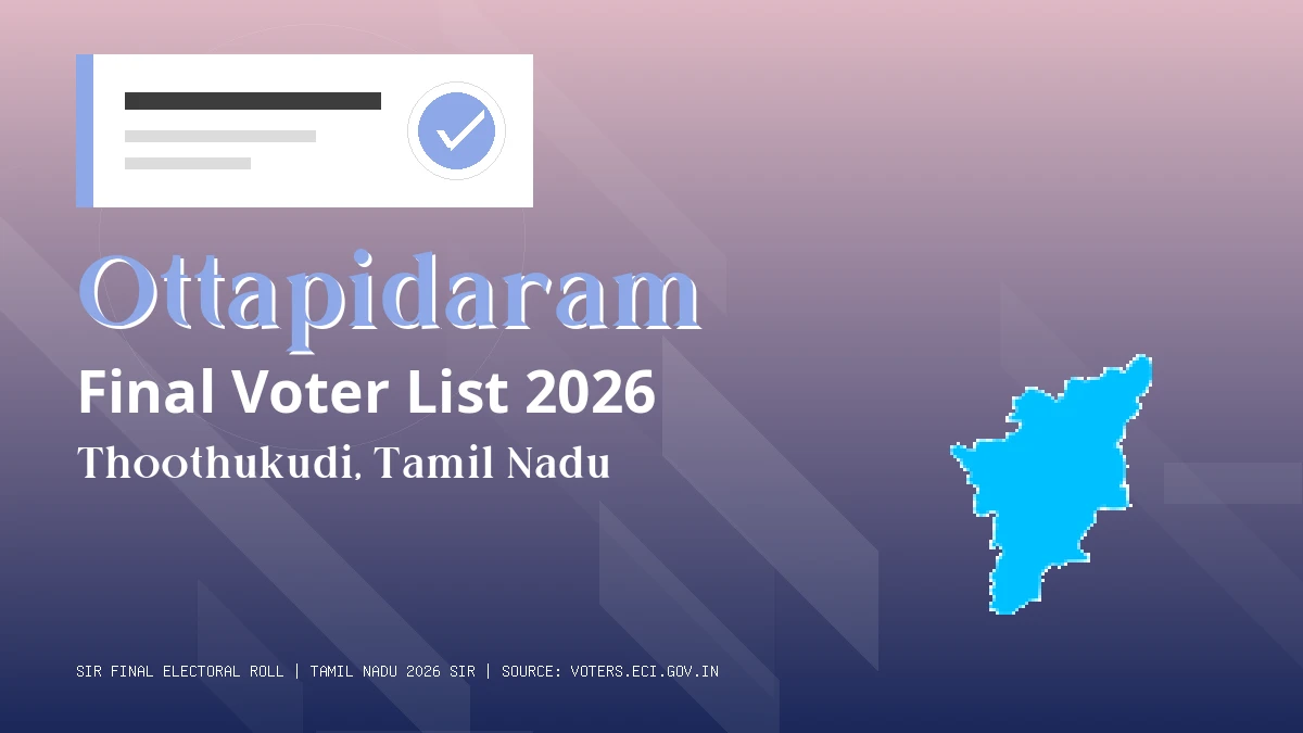 Ottapidaram Final Voter List 2026 Tamil Nadu