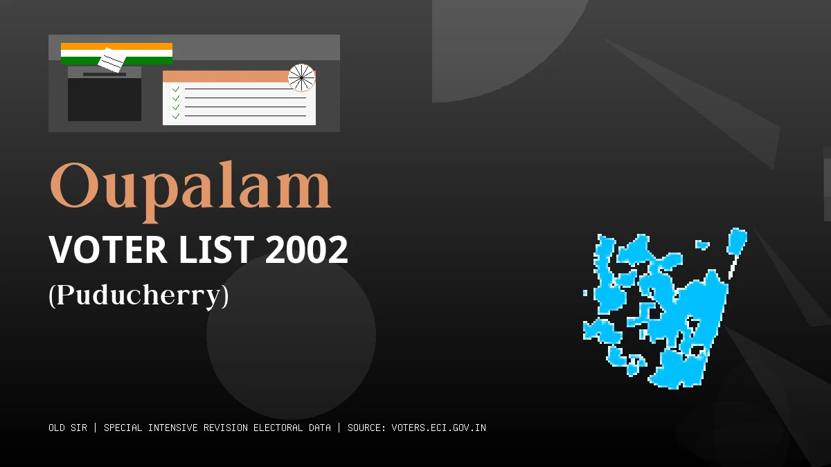 Oupalam Voter List 2002 PDF Download Puducherry
