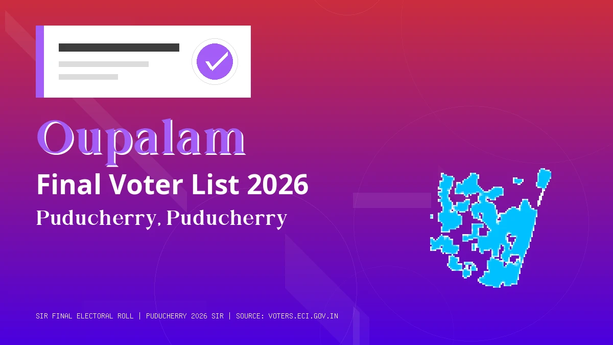 Oupalam Final Voter List 2026 Puducherry