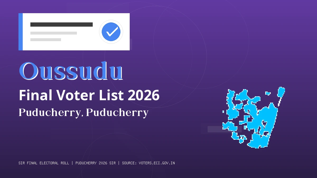 Oussudu Final Voter List 2026 Puducherry