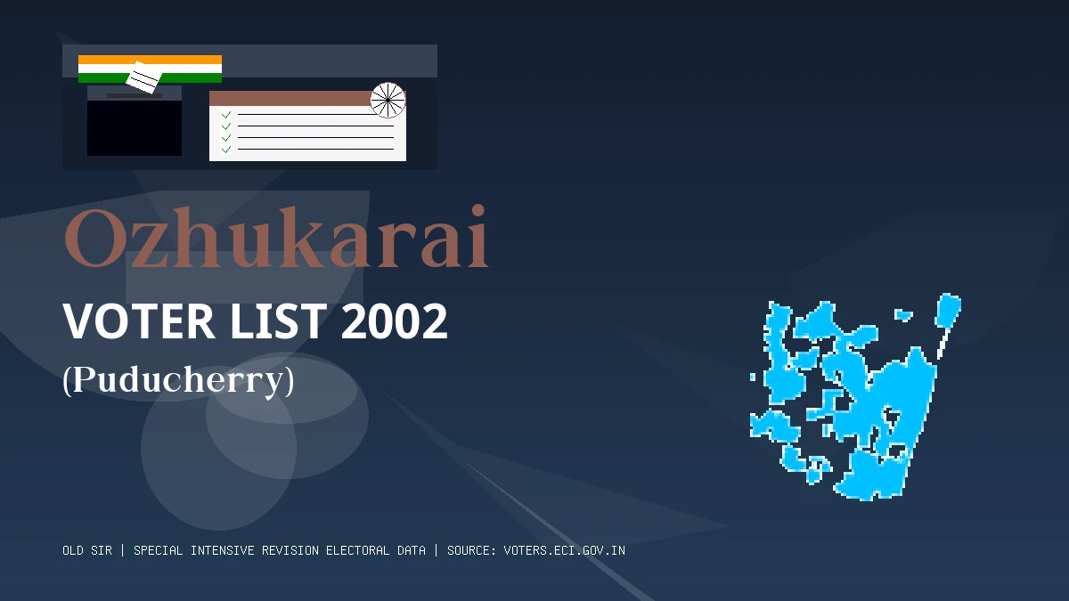 Ozhukarai Voter List 2002 PDF Download Puducherry