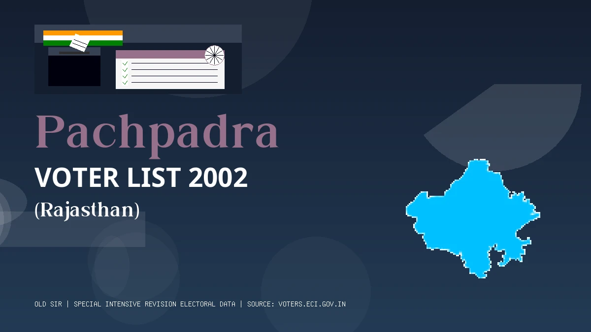 Pachpadra Voter List 2002 PDF Download Rajasthan