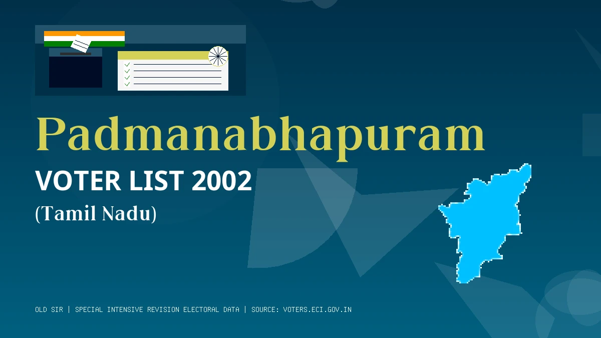 Padmanabhapuram Voter List 2002 PDF Download Tamil Nadu