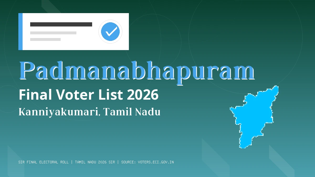 Padmanabhapuram Final Voter List 2026 Tamil Nadu