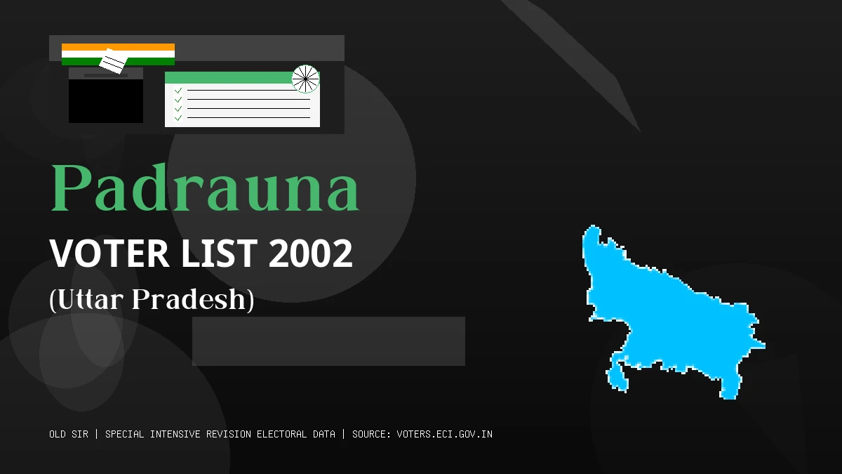 Padrauna Voter List 2002 PDF Download Uttar Pradesh
