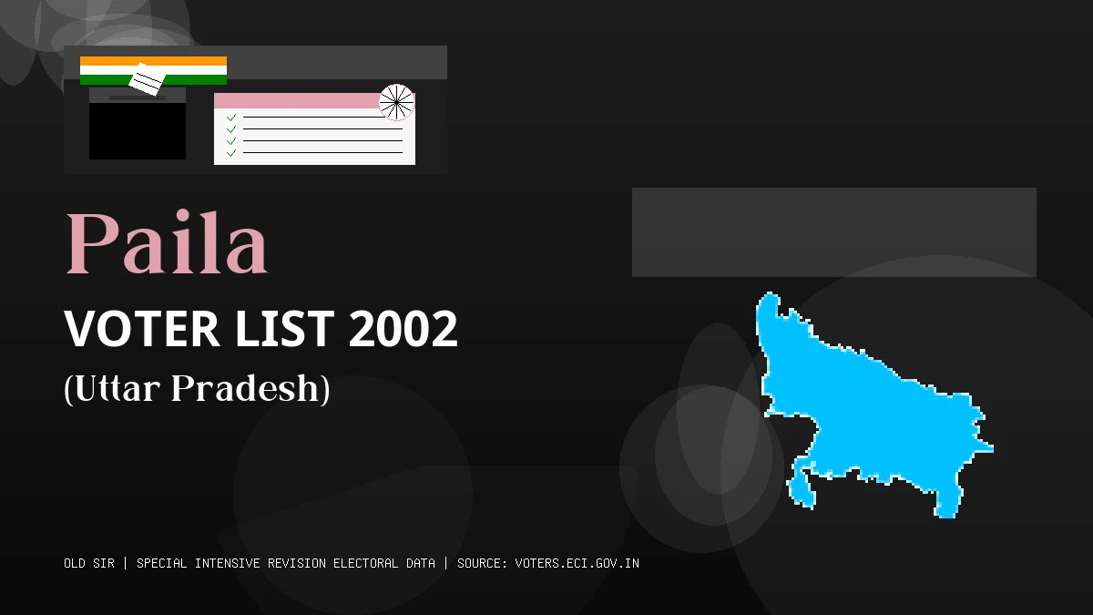 Paila Voter List 2002 PDF Download Uttar Pradesh