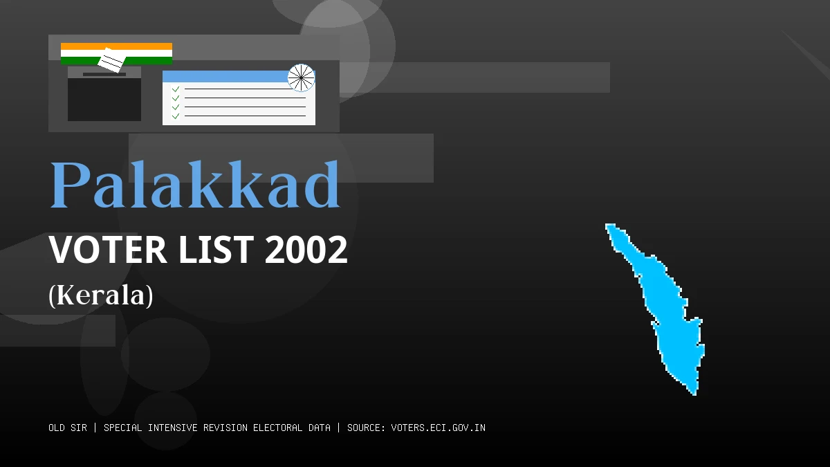 Palakkad Voter List 2002 PDF Download Kerala