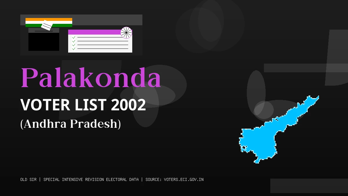 Palakonda Voter List 2002 PDF Download Andhra Pradesh