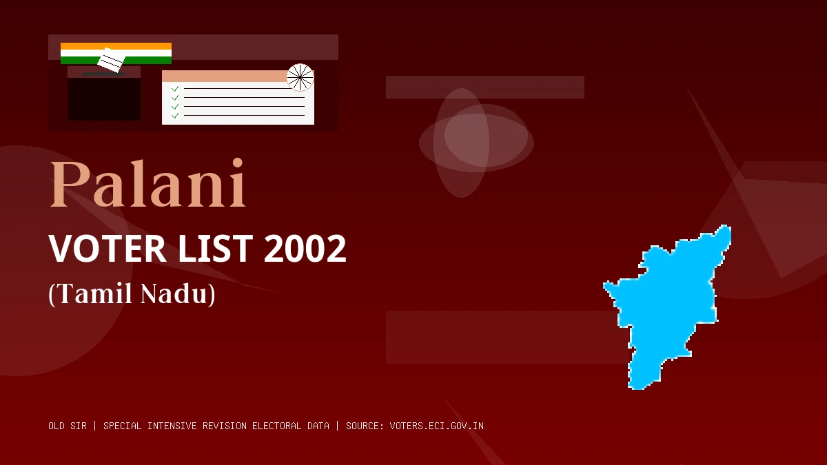 Palani Voter List 2002 PDF Download Tamil Nadu