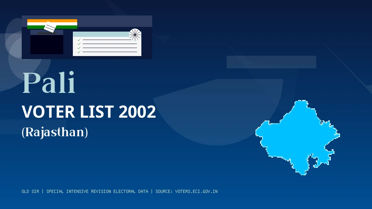 Pali Voter List 2002 PDF Download Rajasthan