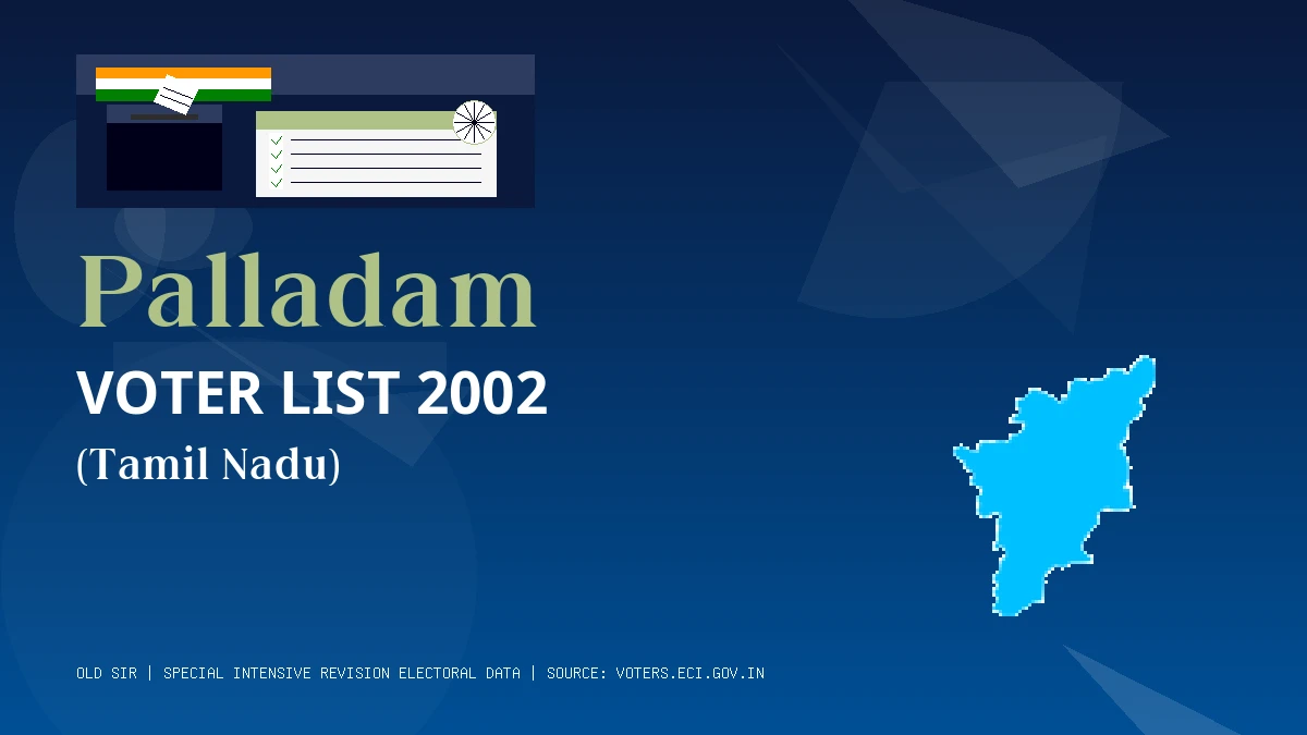 Palladam Voter List 2002 PDF Download Tamil Nadu