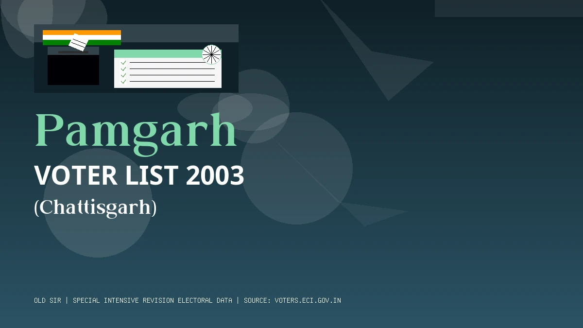Pamgarh Voter List 2003 PDF Download Chattisgarh