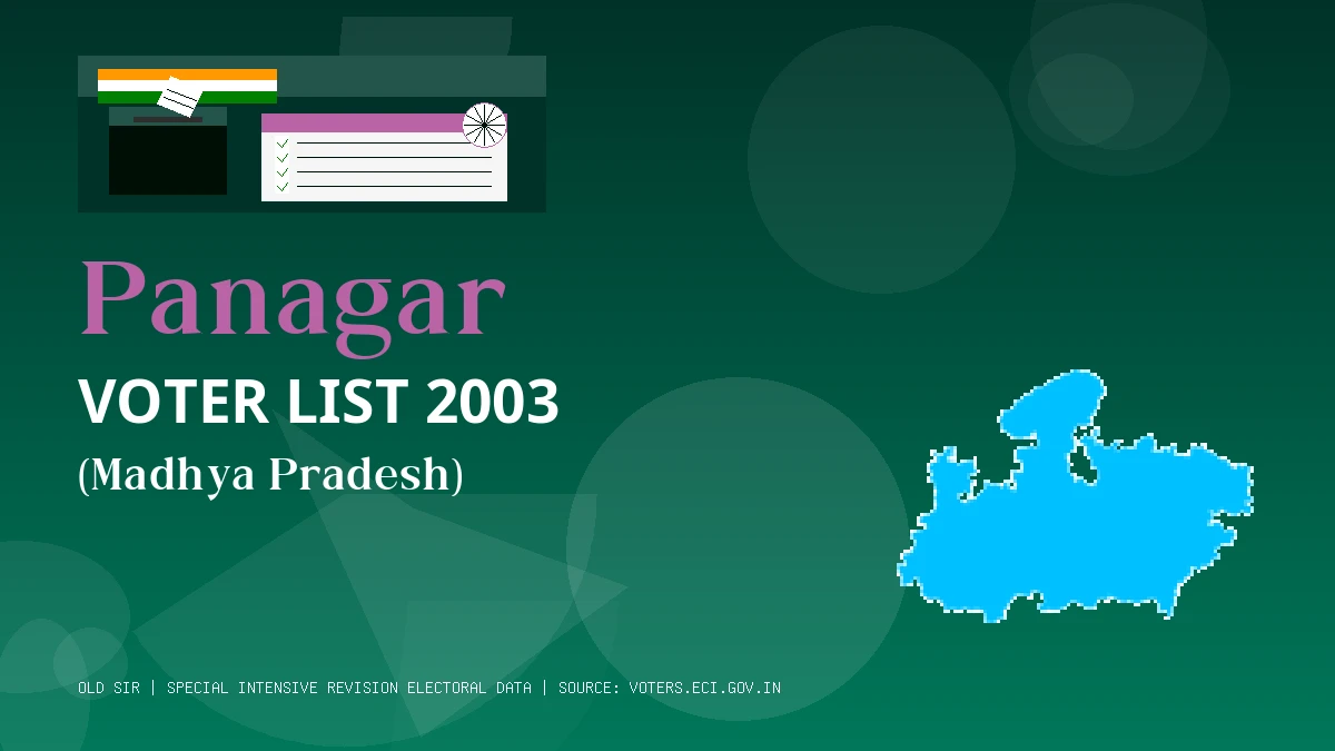 Panagar Voter List 2003 PDF Download Madhya Pradesh