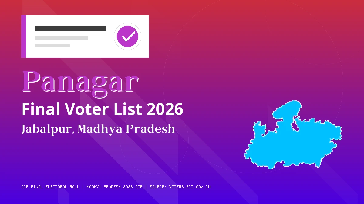 Panagar Final Voter List 2026 Madhya Pradesh