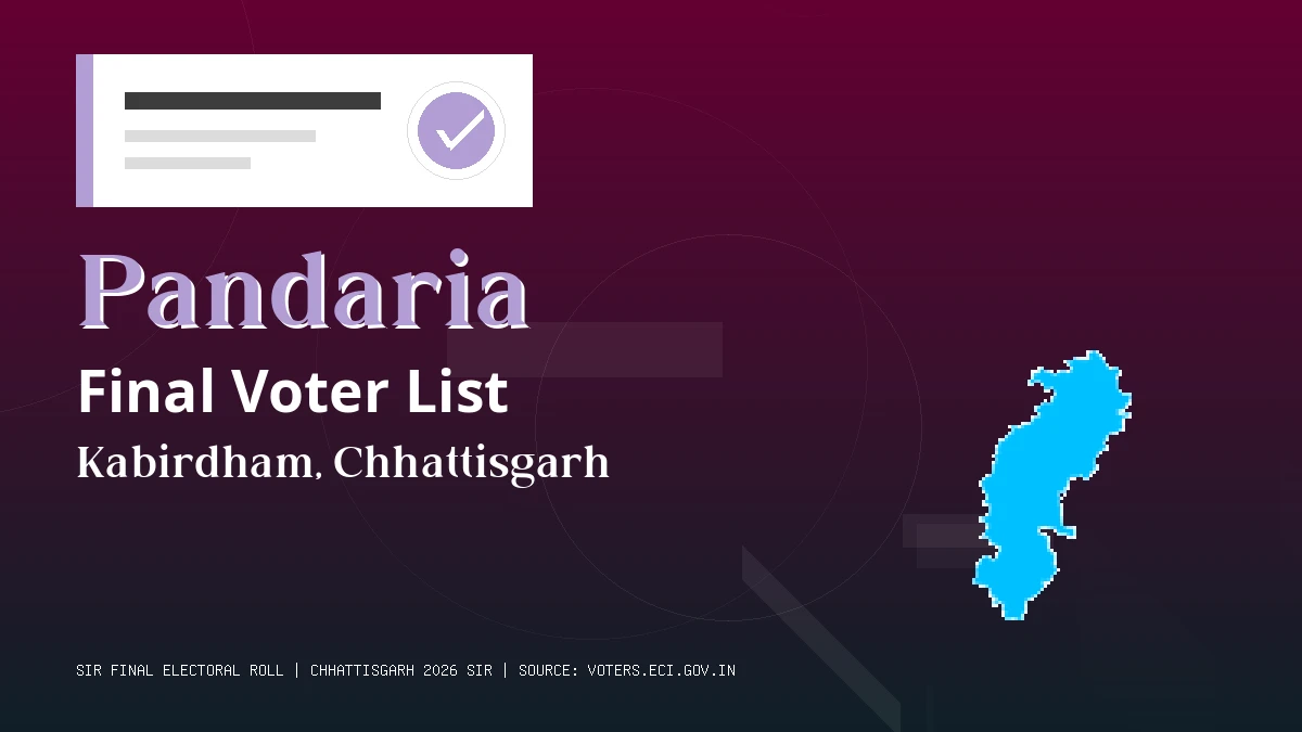 Pandaria Final Voter List Chhattisgarh