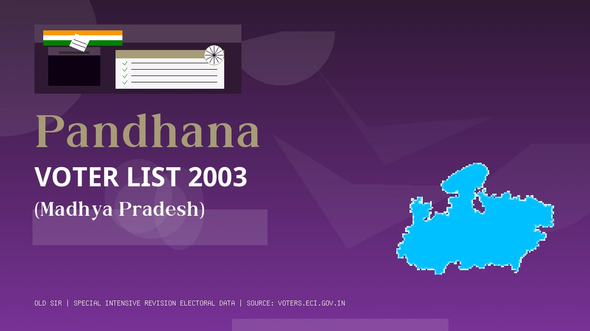 Pandhana Voter List 2003 PDF Download Madhya Pradesh