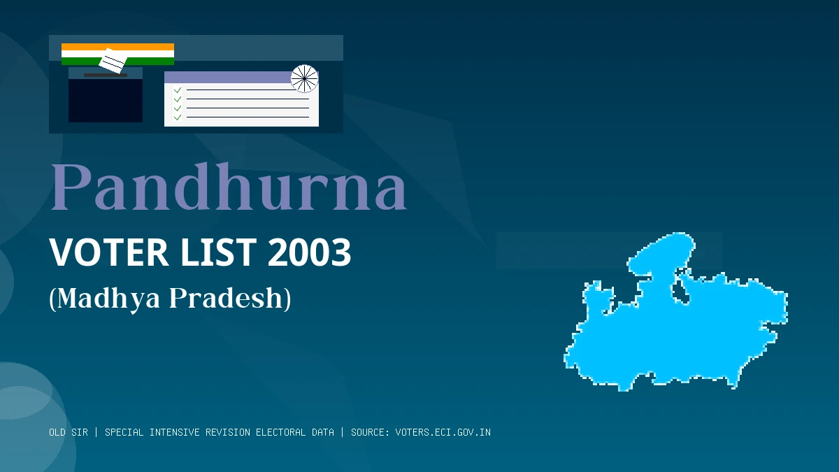 Pandhurna Voter List 2003 PDF Download Madhya Pradesh