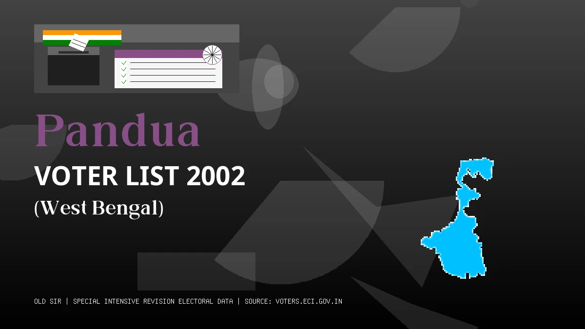 Pandua Voter List 2002 PDF Download West Bengal