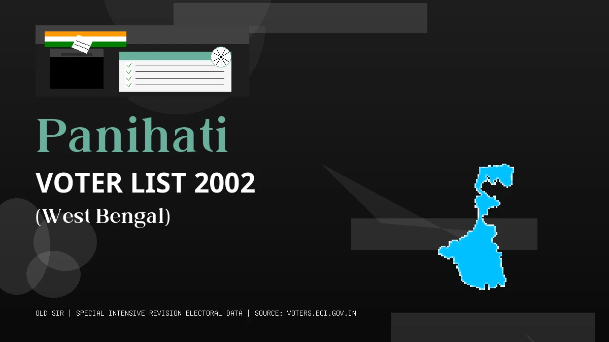 Panihati Voter List 2002 PDF Download West Bengal