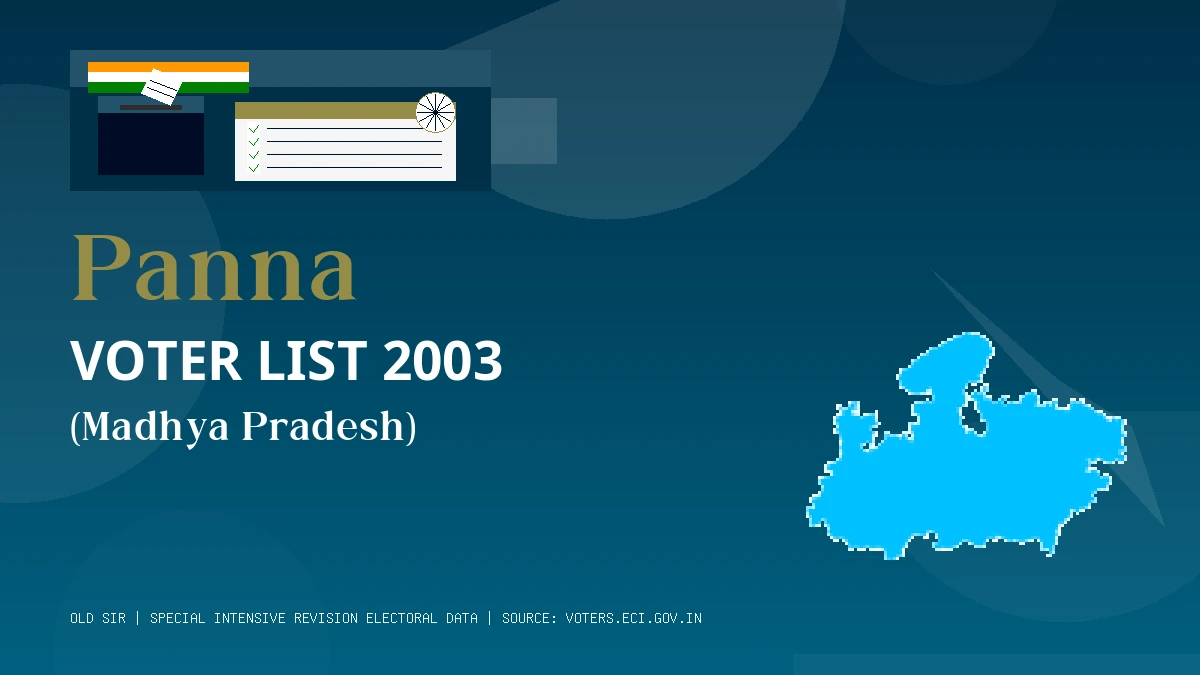 Panna Voter List 2003 PDF Download Madhya Pradesh