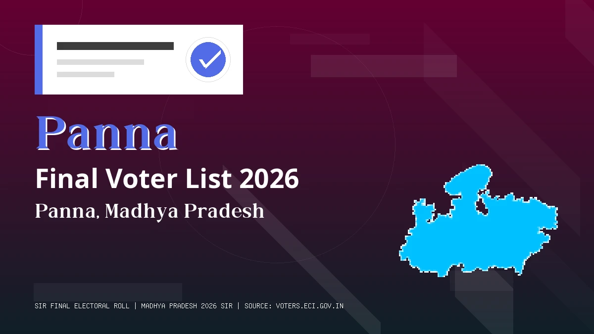 Panna Final Voter List 2026 Madhya Pradesh
